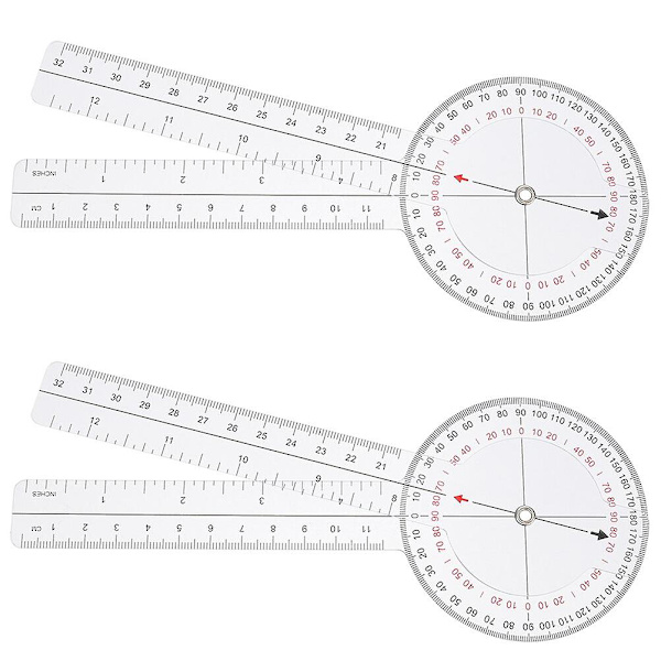 2 stk. Vinkelmåler Gonimeter Lineal Transparent Vinkelmåler Måling Bærbar Gonimeter Lineal Transpa Transparent 20.5X8CM