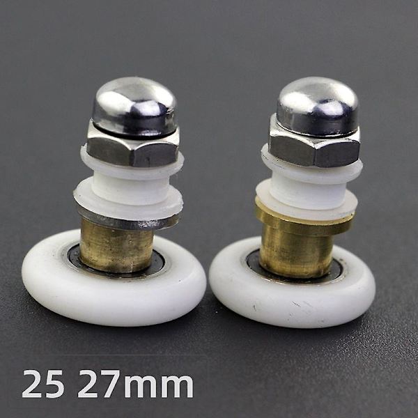 Duschdörrsrulle 25mm Skjutdörrshjul Ersättning Duschkabin Duschkabin Duschvägg Topp Botten Delar Fix (4 Stycken)