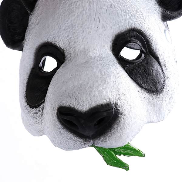 Panda Maske Hovedmaske Halloween Kostume Fest Latex Dyrehoved Halvmaske Til Voksen Hvid Unisex