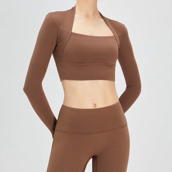 Träningströjor för kvinnor Långärmade skjortor Gym Crop Top Athletic Yoga Compression Shirt med tumhål