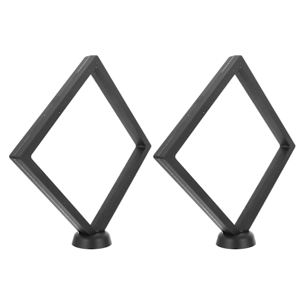 2 stk Smykke Flydende Ramme Display Holder Stativer Suspension Ramme Til Smykker Sort 18X18CM Black 18X18CM