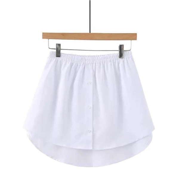Justerbar Lagerad Falsk Topp Låg Sweeper Kjol Elastisk Hög Midja Halv Längd Splittring Hem A-Version XL