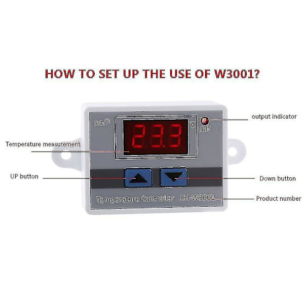 12V Digital LED Temperaturregulator Termostat Styrströmbrytare