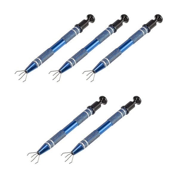 5-pack 4-kjeve pick-up verktøy for Ic-brikker, elektroniske komponenter, blå