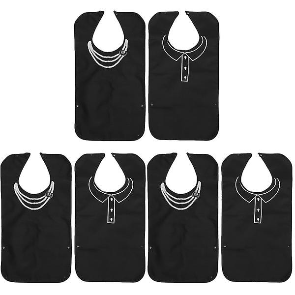 6 st Praktiska Handdukar för Äldre Vuxna Bärbara Vattentäta Matningsförkläden (svart) 6 st 68X35CM 6 pcs 68X35CM