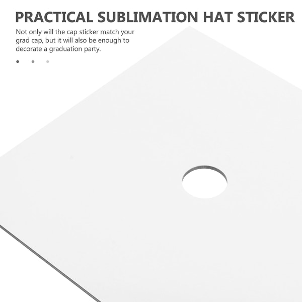 4st självhäftande Grad Hat Topper Sticker Sublimation Graduation Hat Sticker Grad Party FavorWhite 423.5 White 4 23.5X23.5cm