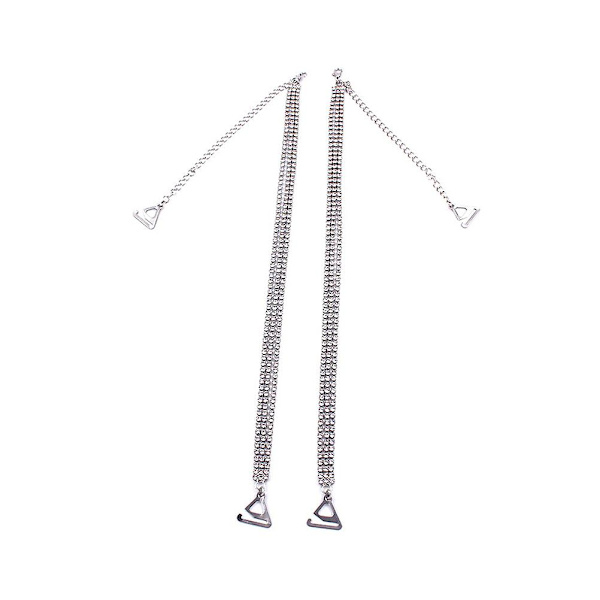 1 Par Rhinestone Stropper til BH-stropper Kvinders Underundertøj Tilbehør Skulderstropper Sølv 40X2.2CM Silver 40X2.2CM