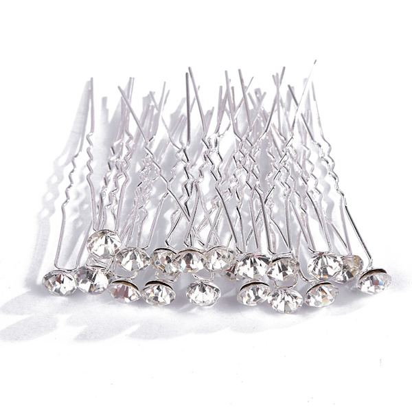 U-Formet Diamant Hårklipp, Formet Diamant Hårspenne, Bryllup Hårspenne, Brud Perle Blomst Krystall For Bryllupstilbehør, 30 Enheter
