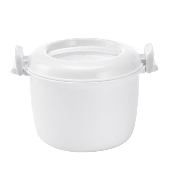 Mikrobølgeovn Ris Cooker Multifunksjonell Isolerende Matboks Matbeholder Mikrobølgeovn Cooker Kokerutstyr Fo White 21*17.5CM