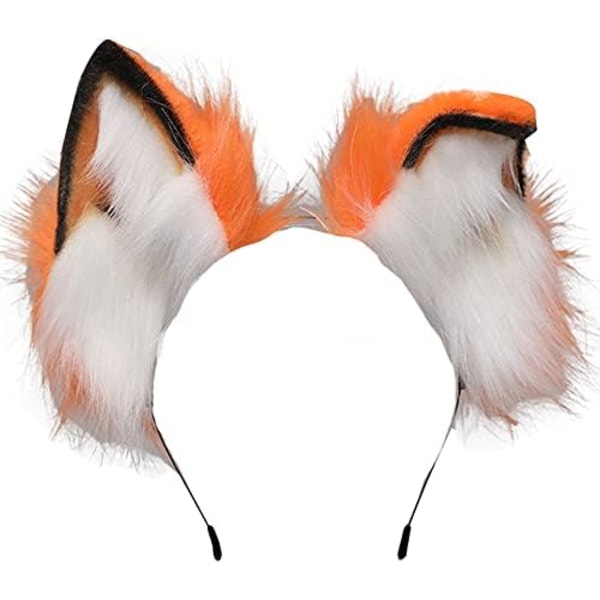 2 stk Håndlavede Wolf Fox Ears Animal Cosplay Cute Head Accessories til Halloween