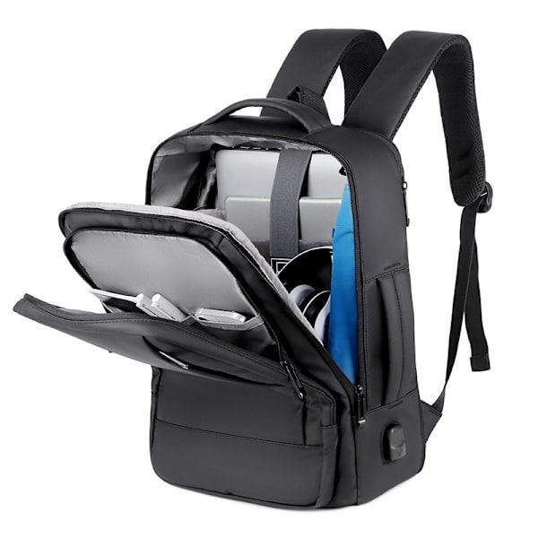 Rejse Laptop Rygsæk til Mænd Kvinder Arbejde Business Computer Tasker College Sygeplejerske Rygsæk Dagpakke med USB Port, Laptop. (Sort)