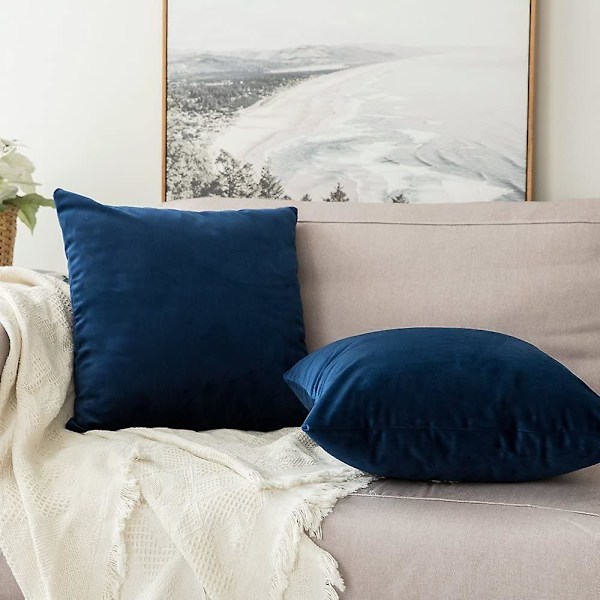 Set med 2 Dekorativa Sammetskuddfodral Soffa Kuddfodral Super Mjukt Mjukt Bekvämt Dekoration Hem Vardagsrum Sovrum För Soffa 40x40cm Mörk Grå
