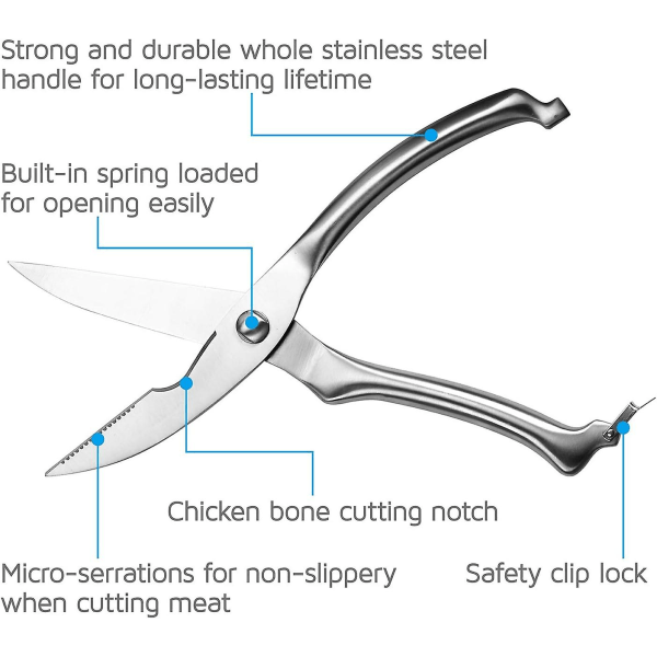 Tunge Fjerkræsaks, Utility Ultra Sharp Køkken Saks Fra Til Kød Kylling Ben Bbq Rustfrit Stål Mad Saks