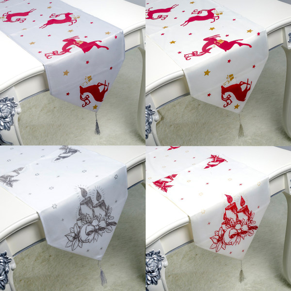 Merry Christmas Snowflake Red Table Runner Decoration Kitchen Table Runners for Home Coffee Kitchen Dining Table 14x79 inches  35cm*200cm