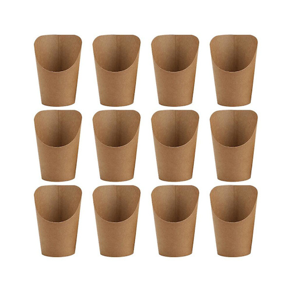 50 st Sandwichboxar Chipkorgar för Servering av Pommes Frites Papperskoner Take-Out Snacks Hållare Kraft paper 14oz 12X6X6CM