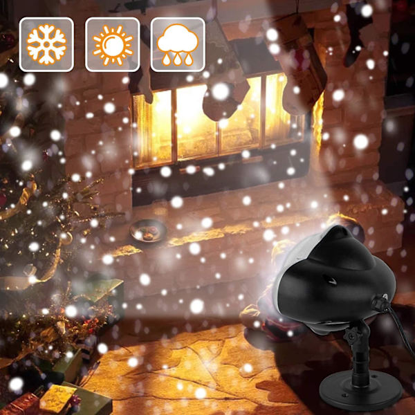 Julprojektorlampa, LED-Snöprojektor med Fjärrkontroll Julprojektor IP65 Utomhus Julbelysning Dekorativ Projektion för Trädgård B