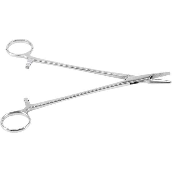 Hæmostatisk tang i rustfrit stål, 18 cm nåleklemmeholder suturtang i rustfrit stål veterinær kirurgisk tang 1 pakke