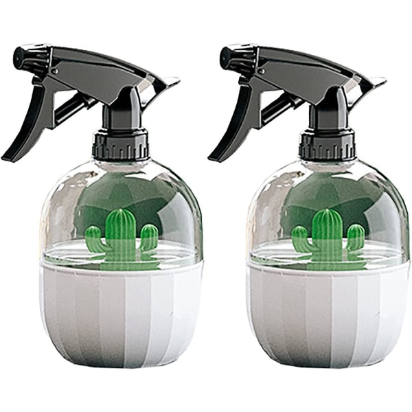 Paket med tomma plastsprayflaskor 500ml Återanvändbara sprayflaskor med justerbart spraymunstycke för växter blommor Grön