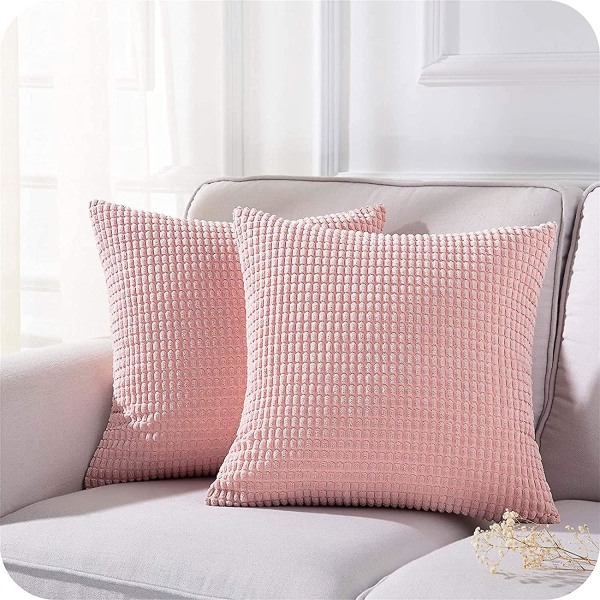Sæt af 2 Pudebetræk Soveværelse Dekoration Blød Kvadratisk Fløjl Ensfarvet Sofa Betræk Med Moderne Balloner Til Stue, 65x65cm, Lilla Blå