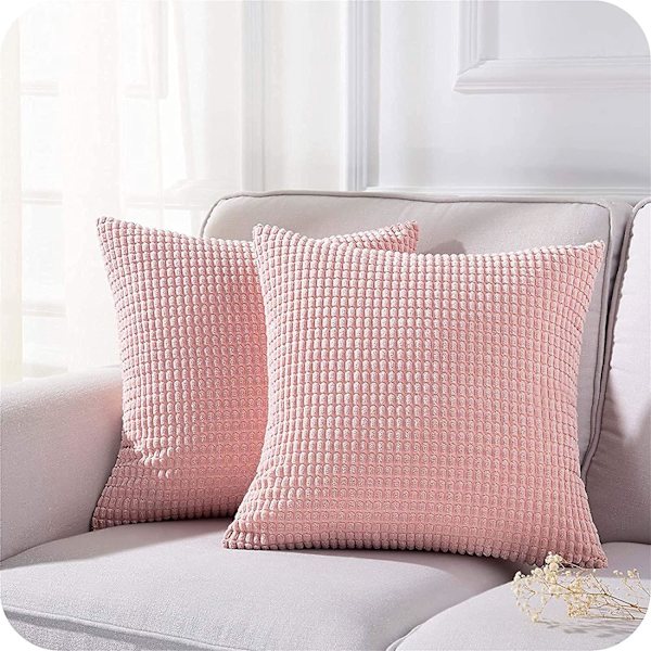 Set med 2 Kuddfodral Sovrumsdekoration Mjukt Fyrkantigt Sammet Enfärgat Soffaöverdrag med Moderna Ballonger för Vardagsrum, 65x65cm, Lila Blå