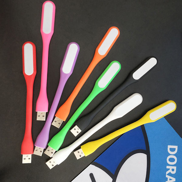 Flexibel Mini USB LED-lampa Bärbar Nattlampa Kompatibel med Powerbank, Laptop, Notebook, Läsning, (10 st, Färg slumpmässig)
