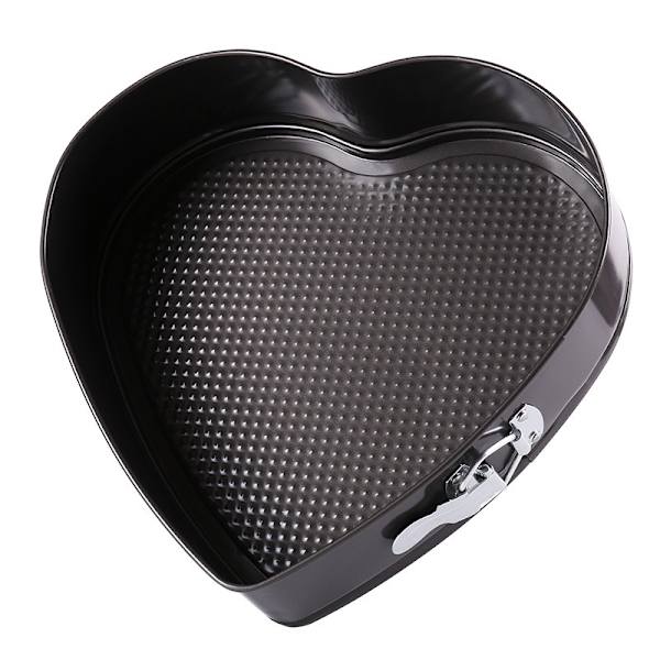 18 cm Springform Pan med Non-Stick Belægning og Aftagelig Bund - Lækagesikker Hjerteformet Kageform til Bagning
