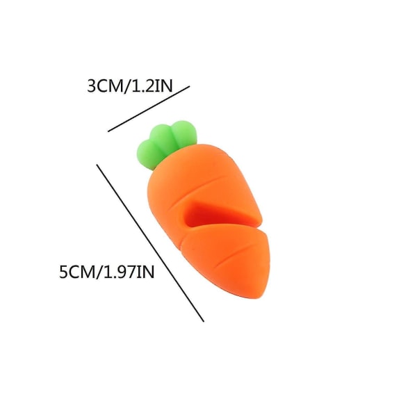 Silikon liten gulrotgrytelokk Hevet sølsikring, overløpssikring (2 deler, oransje)