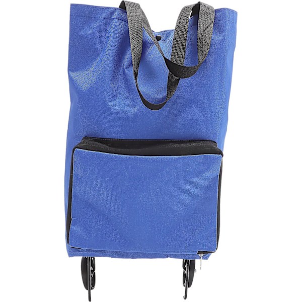 Sammenklappelig Trolleytaske Foldbar Indkøbstaske Med Hjul Foldbar Indkøbsvogn Blå 48X28X18CM Blue 48X28X18CM
