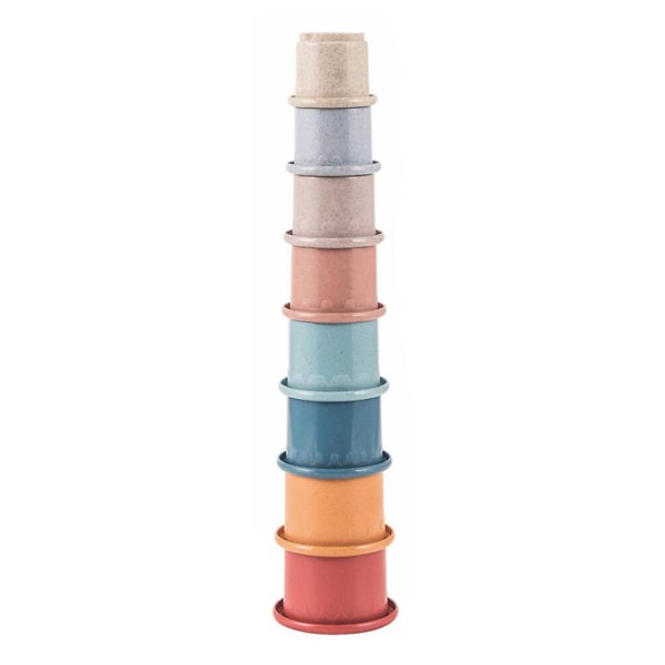 8 kpl Piirretty Eläin Kylpyamme Leikki Stackable Cup Leikki Lapset Koulutus Leikki Assorted Väri 7.8X7.8CM Assorted Color 7.8X7.8CM