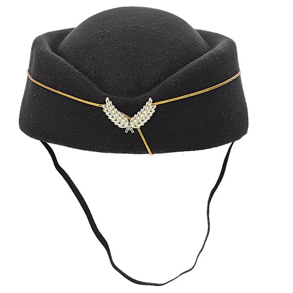Sort Tilbehør Kvinder Uniform Cosplay Party Tilbehør Performance Hat Stewardesse Hat Flyvertinde Kasket Fly Filt HatSort20X18CM Black 20X18CM