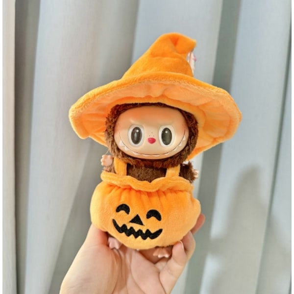 /RYI/Vain vaatteet Ensimmäisen ja toisen sukupolven avaimenperä Labubu vaatteet Riipus Kangas Halloween Terävä hattu Pieni kurpitsa asu 1