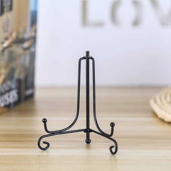 2 Pak Iron Display Stativ, Sort Jern Staffeli Plade Display Fotoholder Stativ, Viser Billedrammer, Dekorative Tallerkener, Tablets Og Kunst 4 Tommer 4 Tommer 4 inch