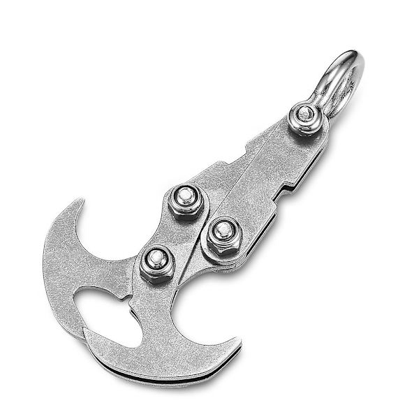 Ruostumattomasta teräksestä valmistettu kokoontaitettava kiipeilykoukku, painovoimakoukku, ulkokäyttöön tarkoitettu tartuntakoukku, kiipeilykoukku, pelastusväline, EDC-gadget, selviytymistyökalu, lahja (2 kpl)