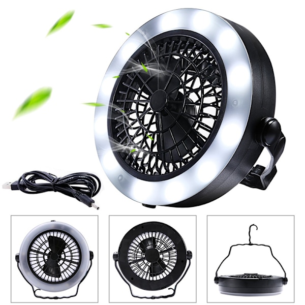 Camping Fan Lampe Hængende Loftventilator Lejrlys LED Teltslampe Loftventilator til Camping Rejser Udforskning