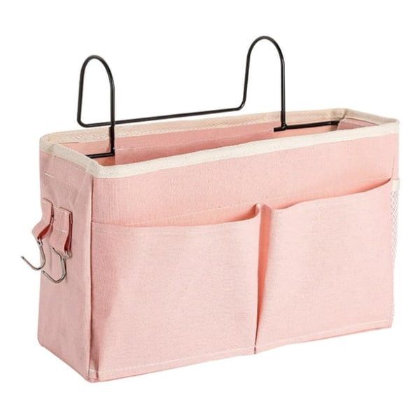 Sengekanten hængende sengekants opbevaringstaske Lomme Sengekanten opbevaringsorganisator Pink sengekantsopbevaringsorganisator