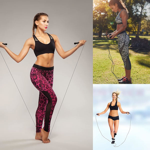 Springtov, Justerbar Hurtig Springtov med Skumgreb, Memory Springs og Kuglelejer, Springtov til Fitness, Crossfit, Sport, Bokse