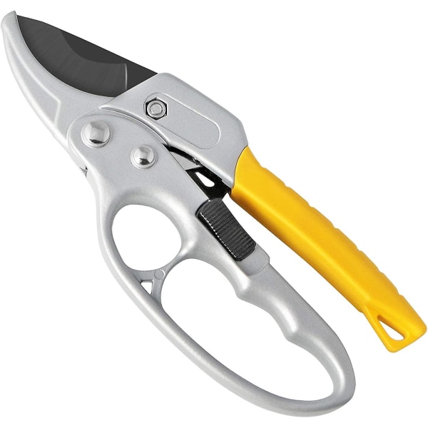 Ratchet Pruners, Gardening Ratchet Scissors, Professional Garden Pruners With Rubber Handle, For Cutting Stems And Branches, Suitable For Gardeners, 8