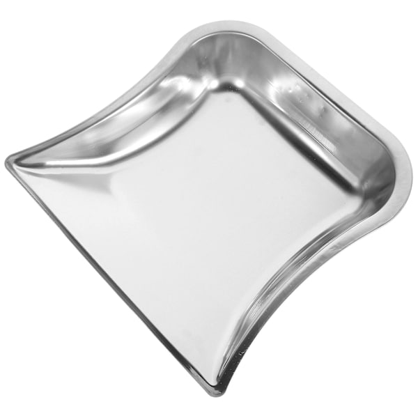 Husholdningsaffaldsskovl i rustfrit stål, affaldsopsamler, holdbar støvsuger, praktisk rengøringsskovl, sølv2 Silver 24X22.5X5CM