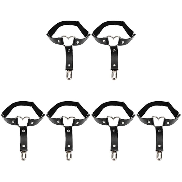 6 stk Justerbare Sexy Elastiske Benseler Strømpebånd Punk Gothic Lårring Strømpebånd Med Metall 6 pcs