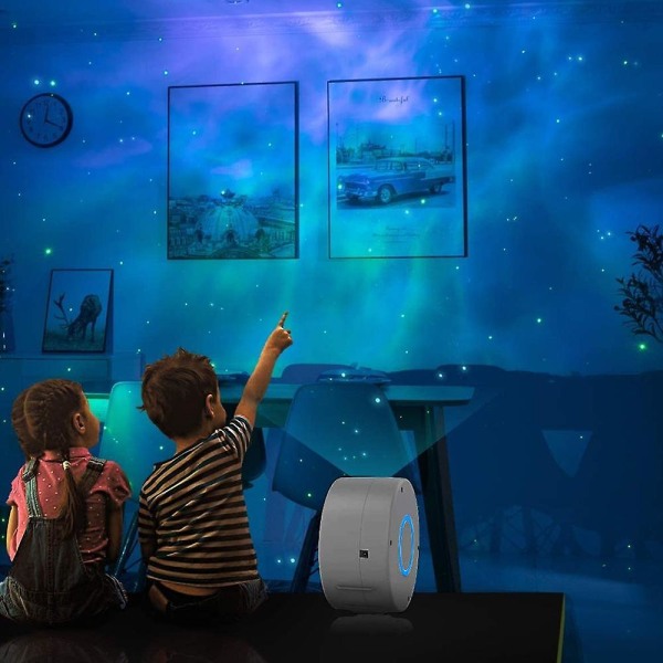 Ny stjärnhimmel projektionslampa Färgrik 3d Vision Led Laser Nebula Lampa Led projektionslampa Eller barn, rum, helgdagar, födelsedagskalas Grå Grey US Plug