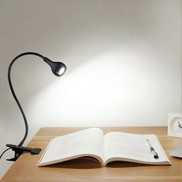 USB Oppladbar Clip-on Skrivebords LED Lampe Datamaskin Leselampe med Knapp Silver-warm Light