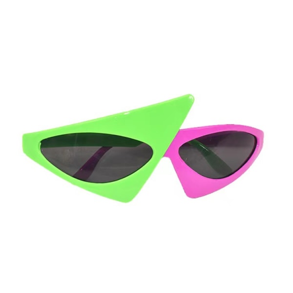 Novelty Party Solglasögon 80-talet Asymmetriska Glasögon Neon Glasögon för Hip Hop Dans Halloween Party 2