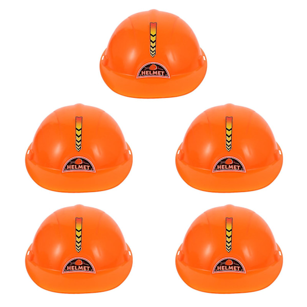 5 st Simulerings Bygghattar Barn Plasthattar Byggfesttillbehör Orange 23X18X10CM Orange 23X18X10CM