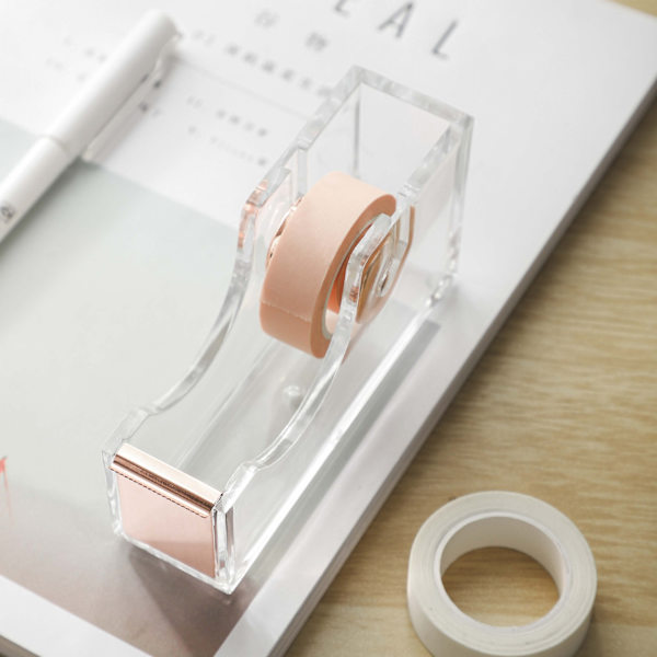 OfficeGoods Akryl Tejpdispenser - Vacker Modern Accessoar för Det Stiliga Skrivbordet Hemma, På Kontoret eller I Skolan