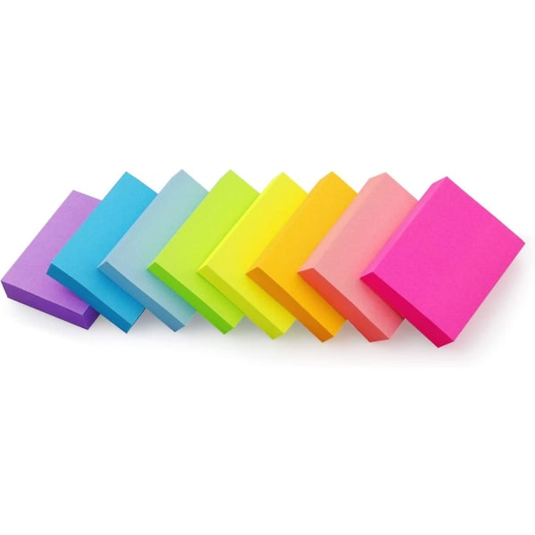 Sticky Notes 1,5x2 tum Ljusa färger Självhäftande kuddar 8 block/pack 100 ark/dyna Totalt 800 ark