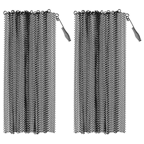 2 st Eldstadsskärmar med Handtag Svart 61X45.7X0.5CM Black 61X45.7X0.5CM