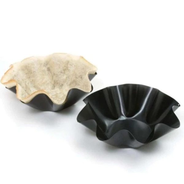 Kökets Tortilla Bowl Maker, Non-Stick Kolstål, Nonstick Tortilla Bowl Bakers/Makers, 1-Pack, Svart