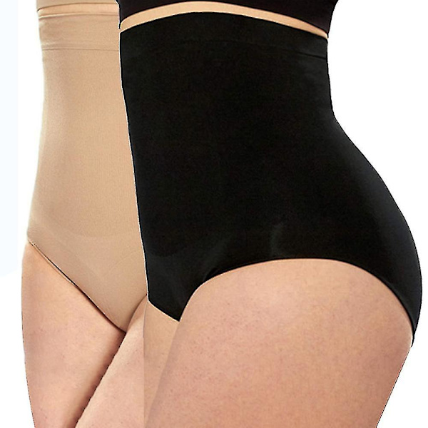 2 stk. Shapewear til kvinder, mavekontrol, højtaljede trusser, plus size