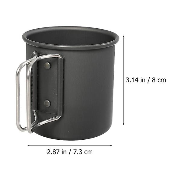 Foldbar Camping Vandkop Aluminium Legering Vandkrus Udendørs Kaffe Te Kops Til UdendørsSort8x7.3cm Black 8x7.3cm