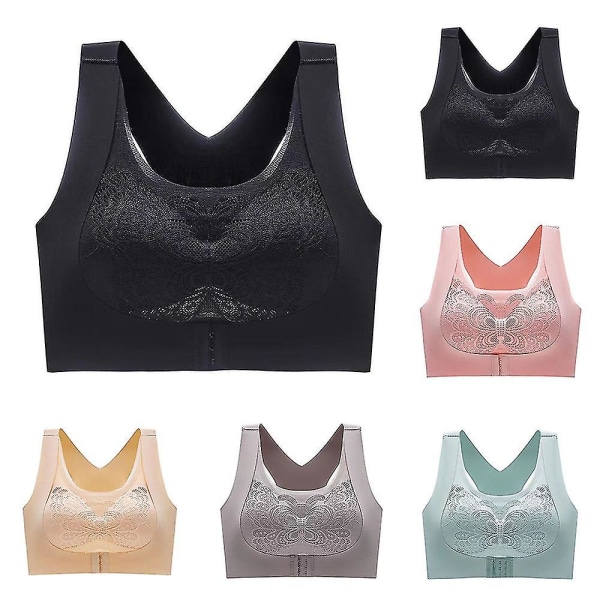 Kvinnor Sömlös Beauty Back Underkläder Sport-BH Sexig Push Up Bralette Lingerie Yoga BH L Svart L Black